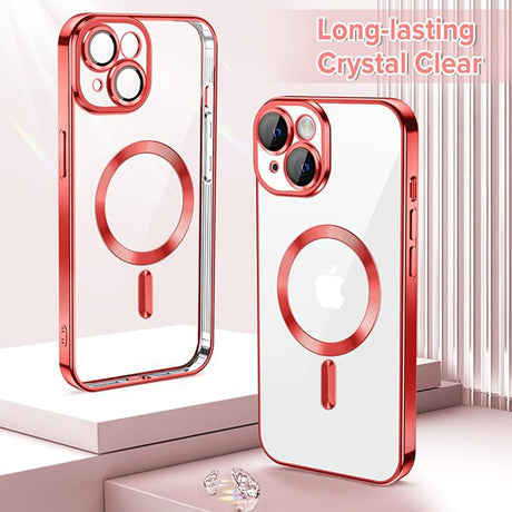 Husa de protectie Techsuit Luxury Crystal MagSafe compatibil cu iPhone 14, Rosu
