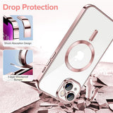 Husa de protectie Techsuit Luxury Crystal MagSafe compatibil cu iPhone 14, Roz