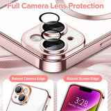 Husa de protectie Techsuit Luxury Crystal MagSafe compatibil cu iPhone 14, Roz