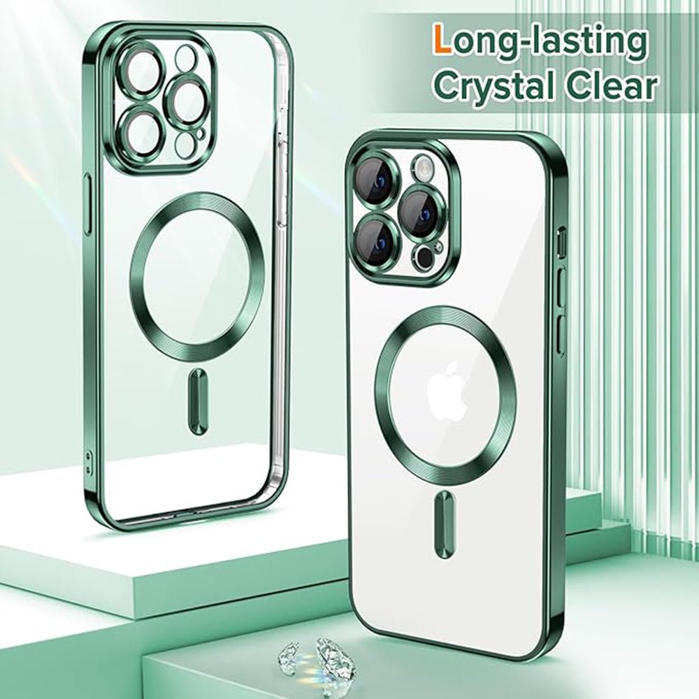 Husa de protectie Techsuit Luxury Crystal MagSafe compatibil cu iPhone 13 Pro Max, Verde inchis