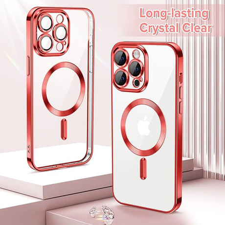 Husa de protectie Techsuit Luxury Crystal MagSafe compatibil cu iPhone 13 Pro Max, Roșu