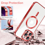 Husa de protectie Techsuit Luxury Crystal MagSafe compatibil cu iPhone 13 Pro Max, Roșu