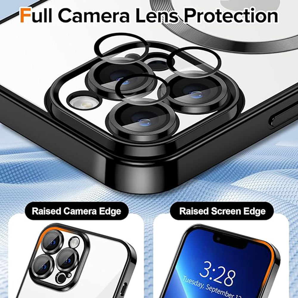Husa de protectie Techsuit Luxury Crystal MagSafe compatibil cu iPhone 13 Pro Max, Negru