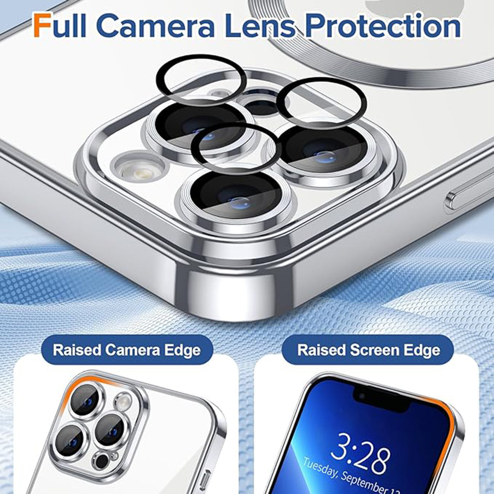 Husa de protectie Techsuit Luxury Crystal MagSafe compatibil cu iPhone 13 Pro, Argintiu