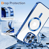 Husa de protectie Techsuit Luxury Crystal MagSafe compatibil cu iPhone 13 Pro, Albastru