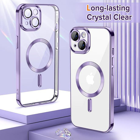 Husa de protectie Techsuit Luxury Crystal MagSafe compatibil cu iPhone 13, Mov