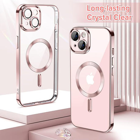 Husa de protectie Techsuit Luxury Crystal MagSafe compatibil cu iPhone 13, Roz