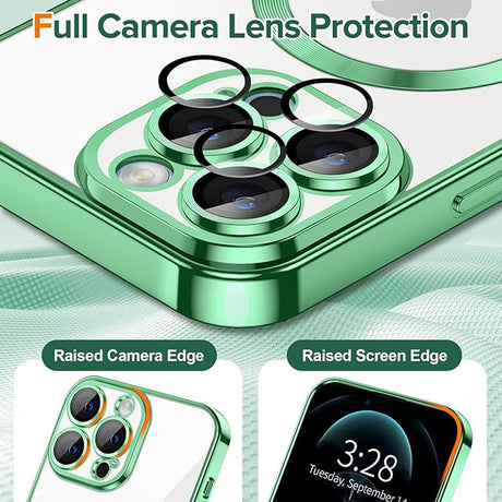 Husa de protectie Techsuit Luxury Crystal MagSafe compatibil cu iPhone 12 Pro, Verde Deschis