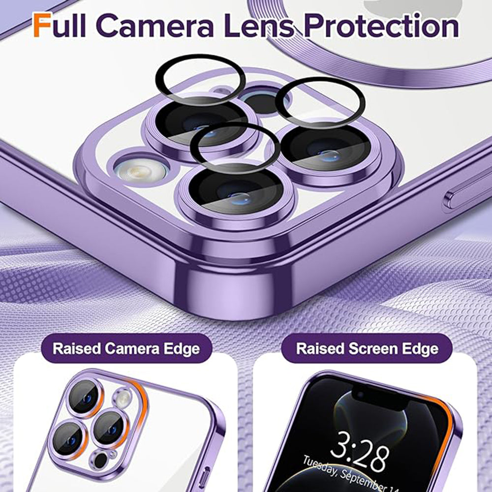 Husa de protectie Techsuit Luxury Crystal MagSafe compatibil cu iPhone 12 Pro, Mov Deschis