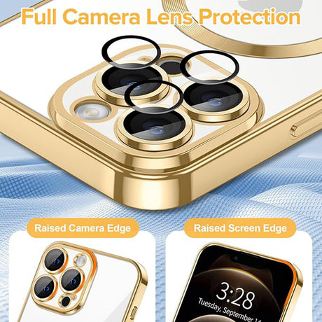 Techsuit Luxury Crystal MagSafe husă aurie pentru iPhone 12 Pro