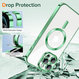 Husa de protectie Techsuit Luxury Crystal MagSafe compatibil cu iPhone 12 Pro Max, Verde Deschis