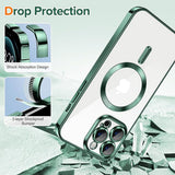 Husa de protectie Techsuit Luxury Crystal MagSafe compatibil cu iPhone 12 Pro Max, Deep Green