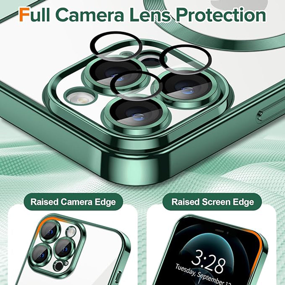 Husa de protectie Techsuit Luxury Crystal MagSafe compatibil cu iPhone 12 Pro Max, Deep Green