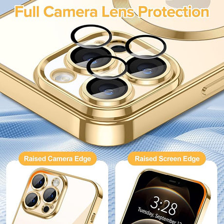 Techsuit Luxury Crystal MagSafe arany tok iPhone 12 Pro Max készülékhez