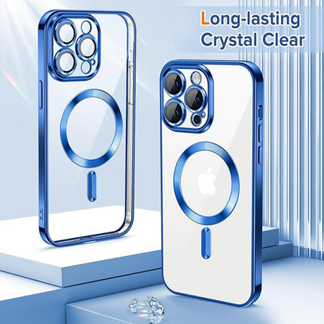Husa de protectie Techsuit Luxury Crystal MagSafe compatibil cu iPhone 12 Pro Max, Albastru