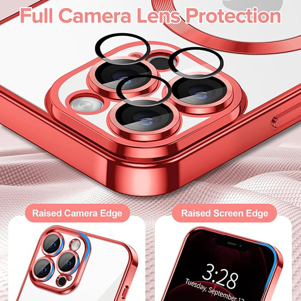 Husa de protectie Techsuit Luxury Crystal MagSafe compatibil cu iPhone 12 Pro Max, Rosu