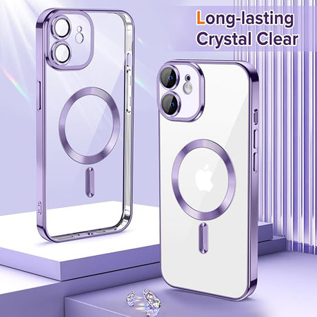 Husa de protectie Techsuit Luxury Crystal MagSafe compatibil cu iPhone 12, Mov