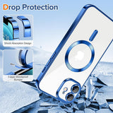 Husa de protectie Techsuit Luxury Crystal MagSafe compatibil cu iPhone 12, Albastru Inchis