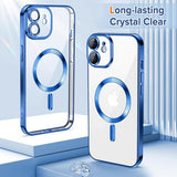 Husa de protectie Techsuit Luxury Crystal MagSafe compatibil cu iPhone 12, Albastru Inchis