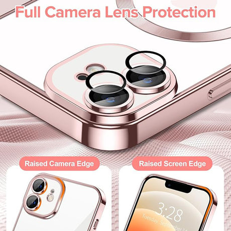 Husa de protectie Techsuit Luxury Crystal MagSafe compatibil cu iPhone 12, Roz