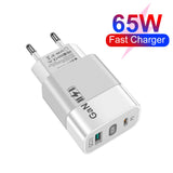 Incarcator Techsuit (CHPD131), GaN, USB, Type-C, Fast Charge, 65W, Alb