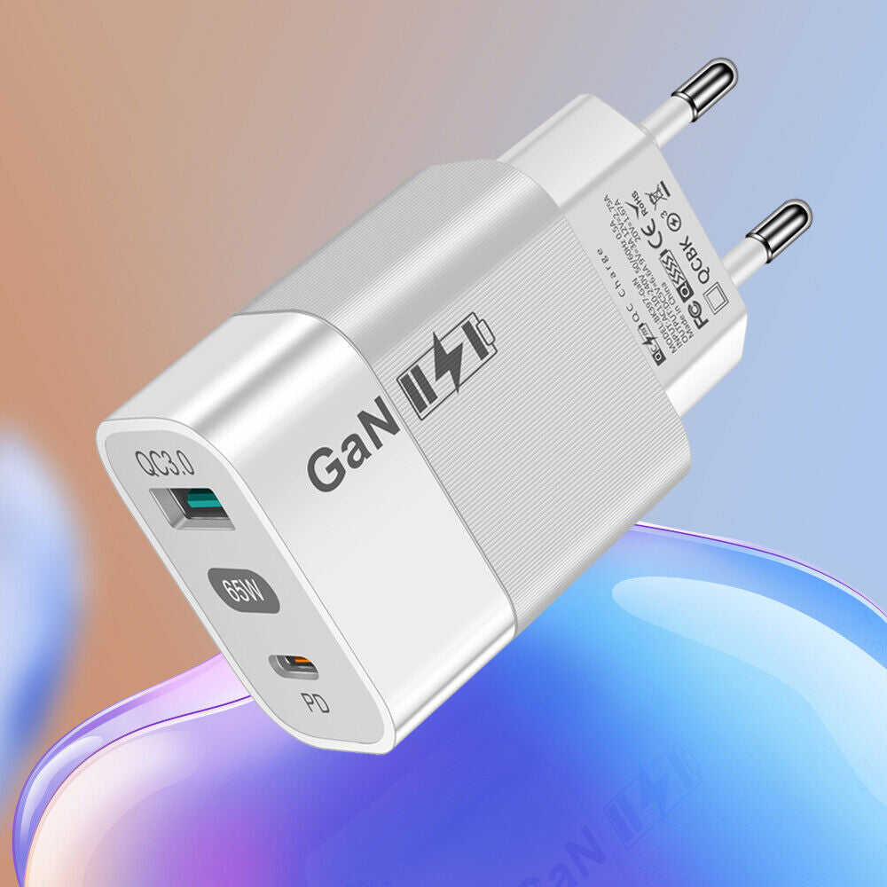 Incarcator Techsuit (CHPD131), GaN, USB, Type-C, Fast Charge, 65W, Alb
