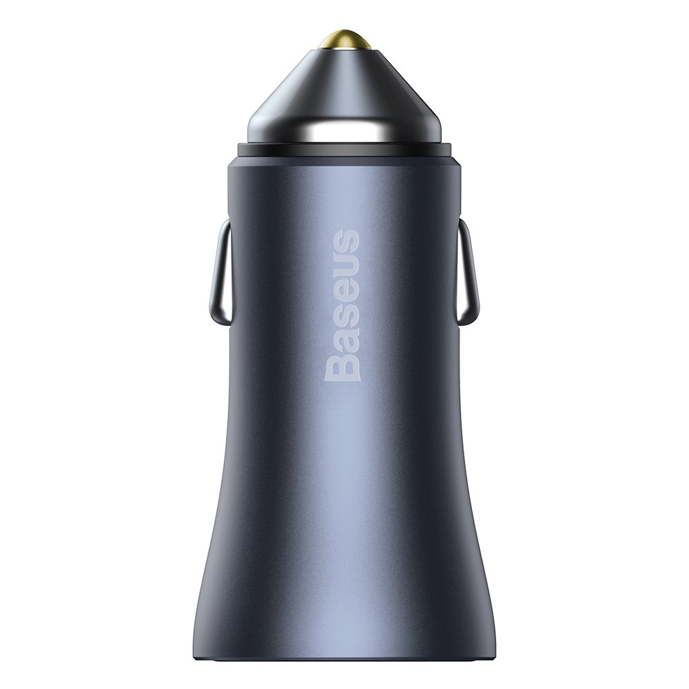Incarcator Baseus Car Golden Pro (TZCCJD-B0G), USB-A, USB-C, 40W with Cable Type-C to Lightning, Gri Inchis