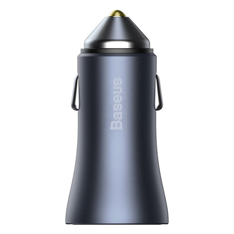 Incarcator Baseus Car Golden Pro (TZCCJD-B0G), USB-A, USB-C, 40W with Cable Type-C to Lightning, Gri Inchis