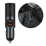 Incarcator Baseus Car Share Together (CCBT-D0G/C00034800817-Z1), Cigarette Lighter Expansion, 2xUSB-A, QC 3.0 120W, Gri