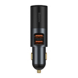 Incarcator Baseus Car Share Together (CCBT-D0G/C00034800817-Z1), Cigarette Lighter Expansion, 2xUSB-A, QC 3.0 120W, Gri