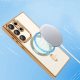 Husa de protectie Techsuit Luxury Crystal MagSafe compatibil cu Samsung Galaxy S22 Ultra 5G, Albastru