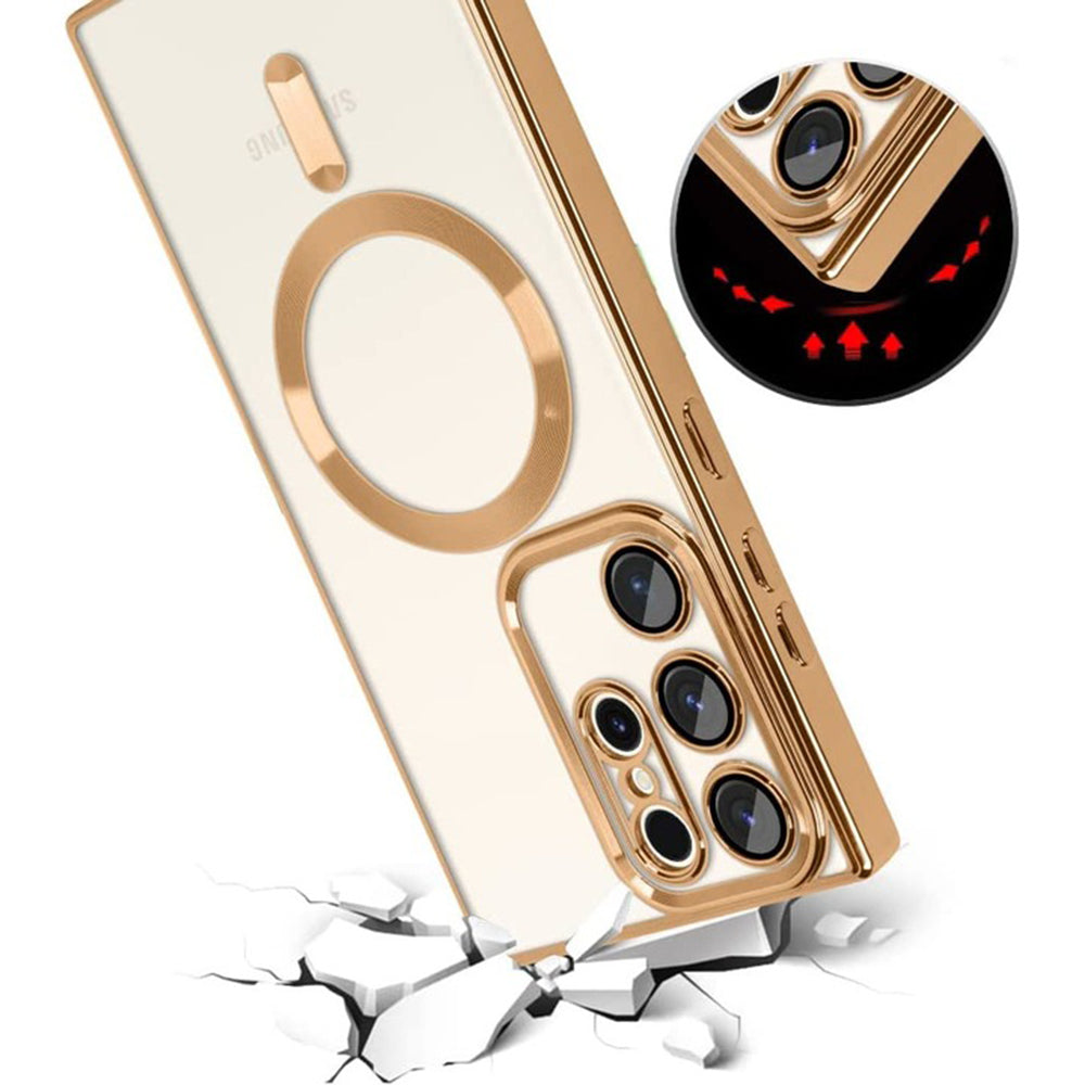 Husa de protectie Techsuit Luxury Crystal MagSafe compatibil cu Samsung Galaxy S22 Ultra 5G, Albastru