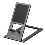 Suport Baseus Foldable (LUKP000013), for Phone/Tablet with Silicon Pad, Foldable, 360° Adjustable, Aluminium, Gri