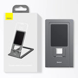 Suport Baseus Foldable (LUKP000013), for Phone/Tablet with Silicon Pad, Foldable, 360° Adjustable, Aluminium, Gri