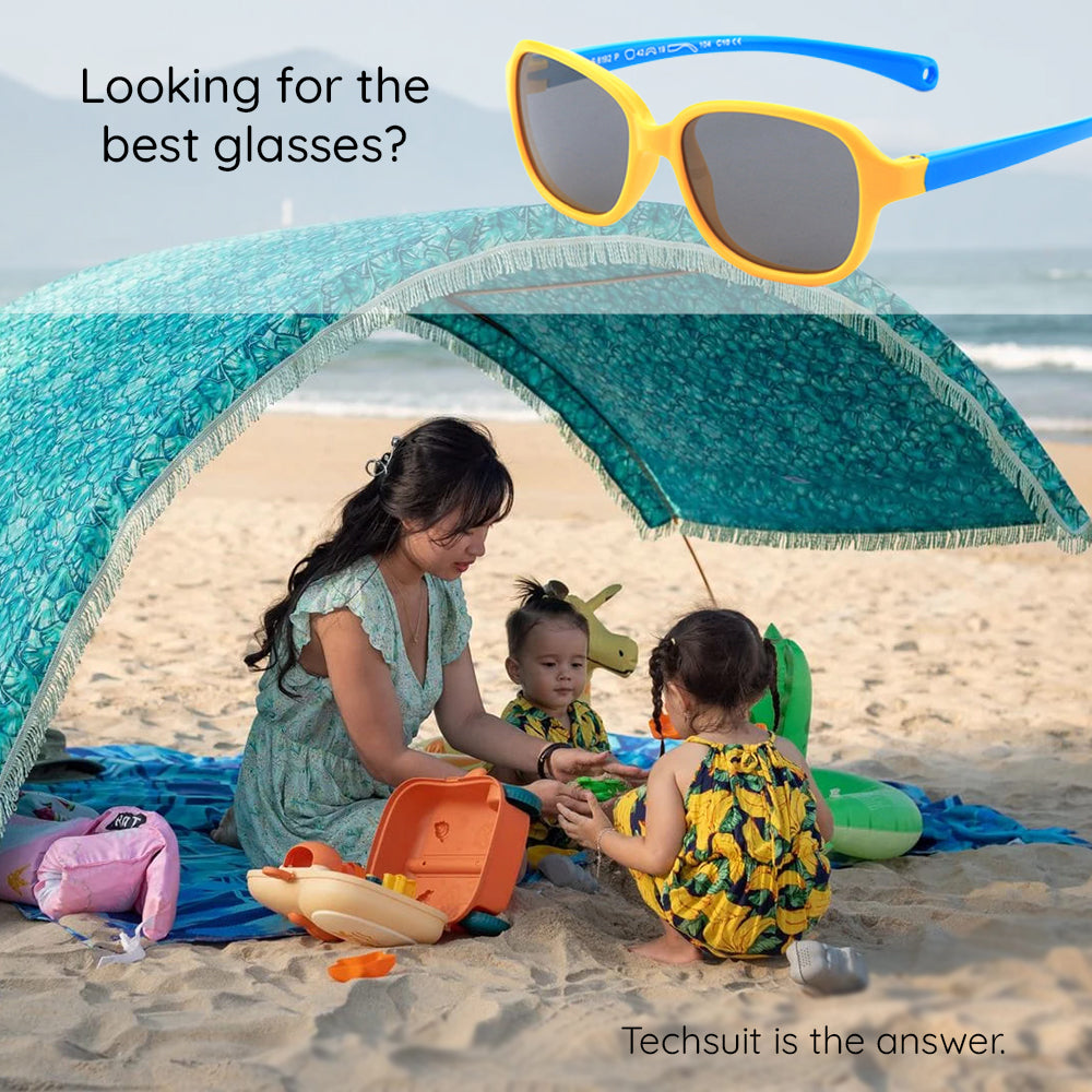 Techsuit Sunglasses Polarised (8192-C12), for Babies, Albastru Inchis / Yellow