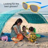 Techsuit Sunglasses Polarised (8192-C12), for Babies, Albastru Inchis / Yellow
