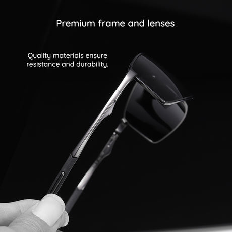 Techsuit Sunglasses Polarized (559), for Men, with UV Protection and Metal Frame, Rectangular, Gun Color / Photochromic