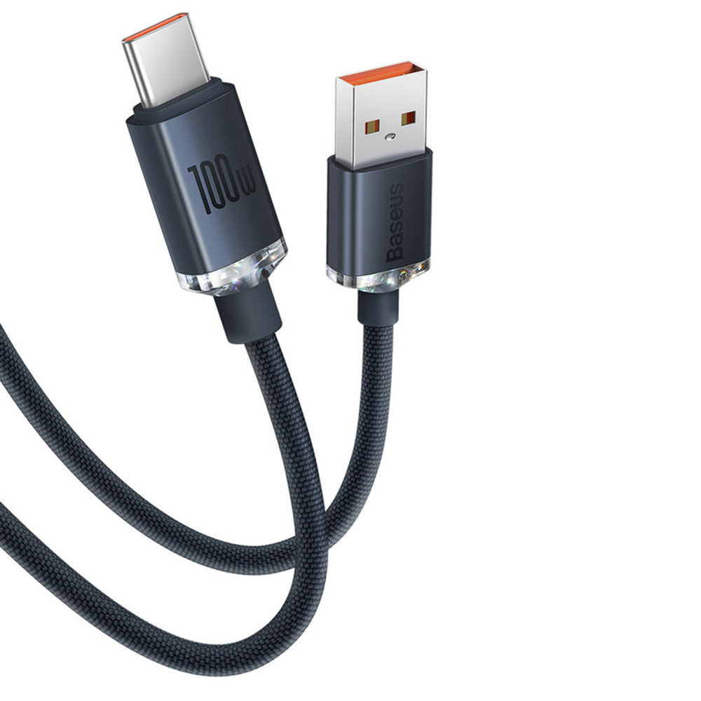 Cablu Baseus Crystal Shine (CAJY000501), USB-C, 100W, 2m, Negru