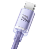 Cablu Baseus Crystal Shine (CAJY000405), USB to Type-C, 100W, 1.2m, Super Fast Charging, Nylon Braided, Mov