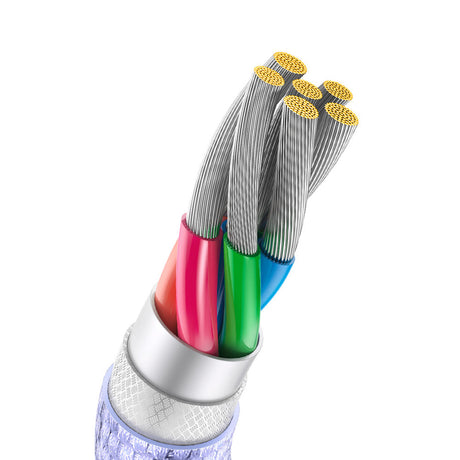 Cablu Baseus Crystal Shine (CAJY000405), USB to Type-C, 100W, 1.2m, Super Fast Charging, Nylon Braided, Mov