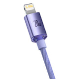 Cablu Baseus Crystal Shine (CAJY000305), Type-C to Lightning, 20W, 2m, Nylon Braided, Mov