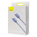 Cablu Baseus Crystal Shine (CAJY000305), Type-C to Lightning, 20W, 2m, Nylon Braided, Mov