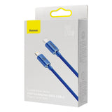 Cablu Baseus Crystal Shine (CAJY000303), Type-C to Lightning, 20W, 2m, Nylon Braided, Albastru