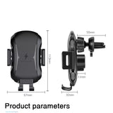 Suport Techsuit with Wireless Charging Premium (CAPD032), for Dashboard, Windshield, Air Vent, 10W, Negru