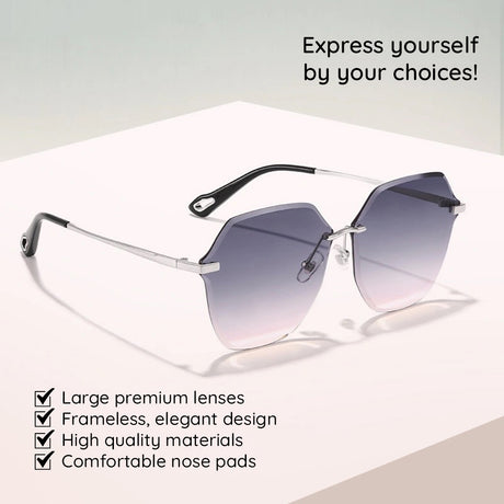 Techsuit Sunglasses (8195), for Women, Metal and PC, Argintiu / Black Gray