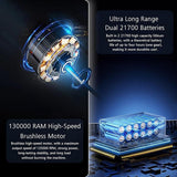 Techsuit Mini Super Jet Fan (YY01), Turbo Fan and Hammer, with 3 Adjustable Speeds, 120W, 8000mAh, 130000RPM, Negru