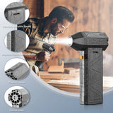 Techsuit Mini Super Jet Fan (YY01), Turbo Fan and Hammer, with 3 Adjustable Speeds, 120W, 8000mAh, 130000RPM, Negru
