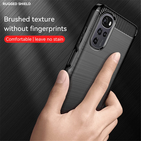 Husa de protectie Techsuit Carbon Silicone compatibil cu Motorola Moto G22, Negru