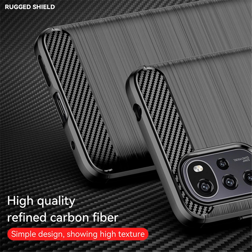 Husa de protectie Techsuit Carbon Silicone compatibil cu Motorola Moto G22, Negru