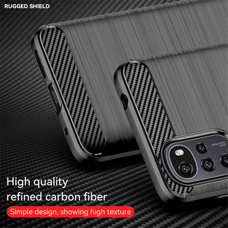 Husa de protectie Techsuit Carbon Silicone compatibil cu Motorola Moto G22, Negru